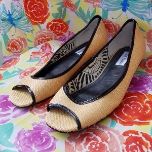 Steve Madden Rafia Open Toe Flats